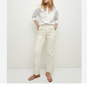 Veronica beard NEW Dylan high rise straight leg wide cuffed cargo jeans size 25